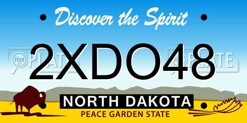 2XDO48 North Dakota License Plate