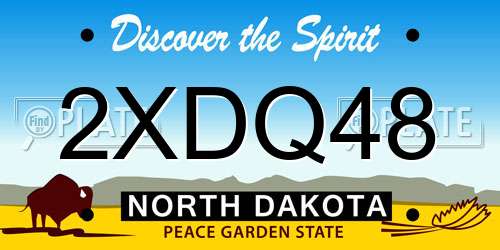 2XDQ48 North Dakota License Plate