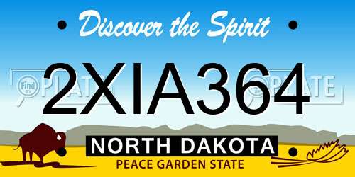 2XIA364 North Dakota License Plate