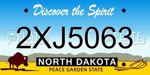 2XJ5063 North Dakota License Plate