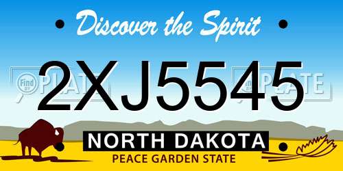2XJ5545 North Dakota License Plate