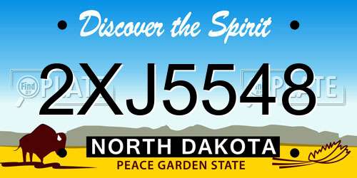 2XJ5548 North Dakota License Plate