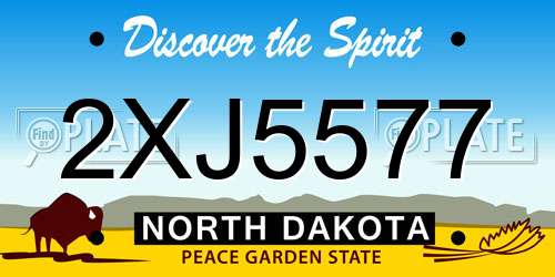 2XJ5577 North Dakota License Plate