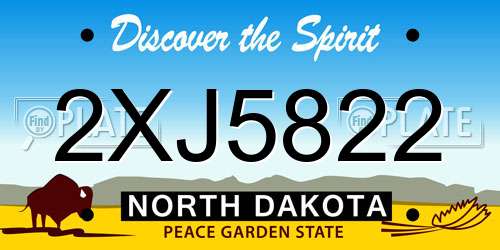 2XJ5822 North Dakota License Plate