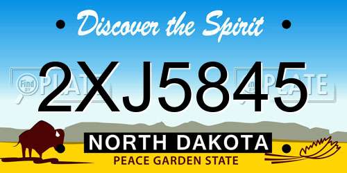 2XJ5845 North Dakota License Plate