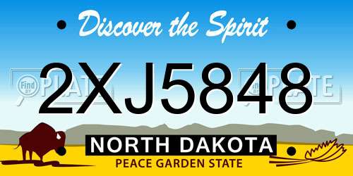2XJ5848 North Dakota License Plate
