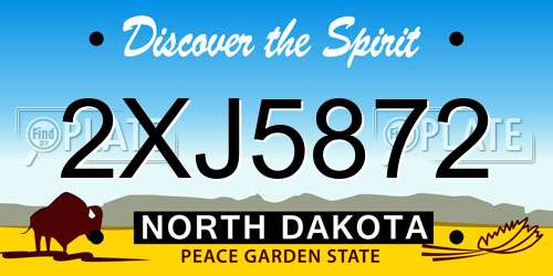 2XJ5872 North Dakota License Plate