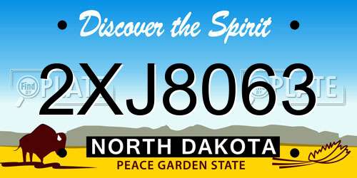 2XJ8063 North Dakota License Plate