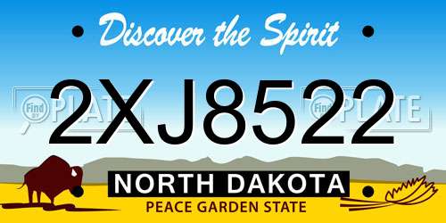 2XJ8522 North Dakota License Plate
