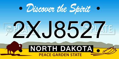 2XJ8527 North Dakota License Plate