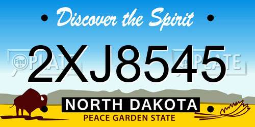 2XJ8545 North Dakota License Plate