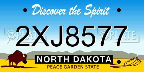 2XJ8577 North Dakota License Plate