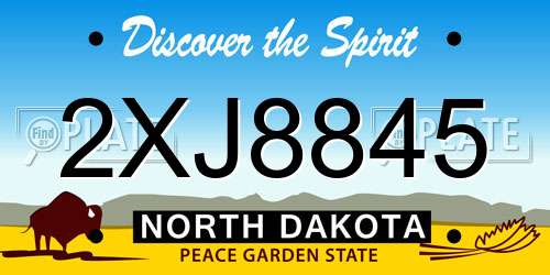 2XJ8845 North Dakota License Plate