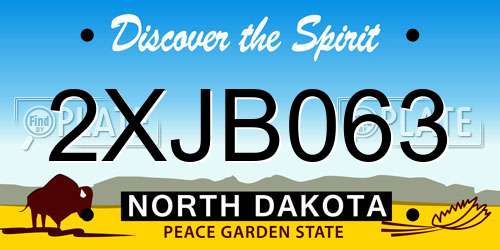 2XJB063 North Dakota License Plate