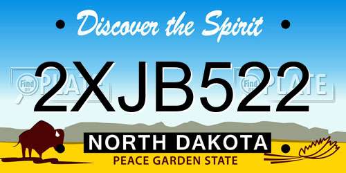 2XJB522 North Dakota License Plate