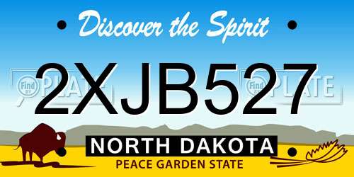2XJB527 North Dakota License Plate