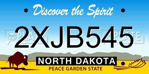 2XJB545 North Dakota License Plate