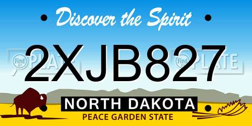 2XJB827 North Dakota License Plate