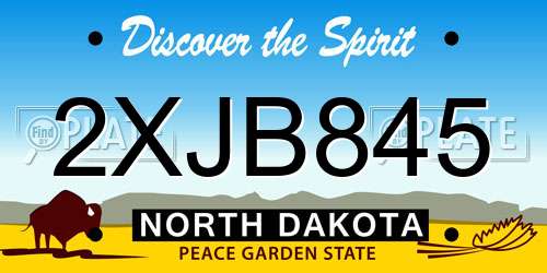 2XJB845 North Dakota License Plate