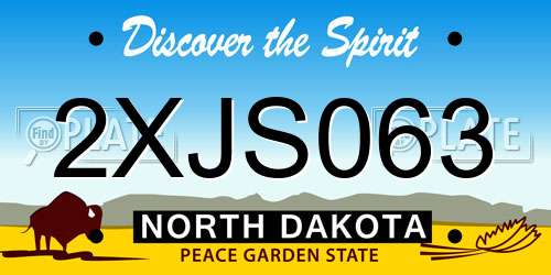 2XJS063 North Dakota License Plate