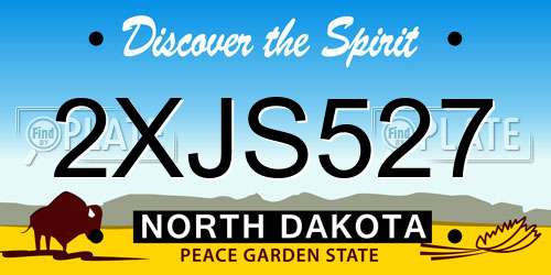 2XJS527 North Dakota License Plate