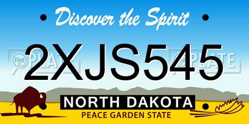 2XJS545 North Dakota License Plate