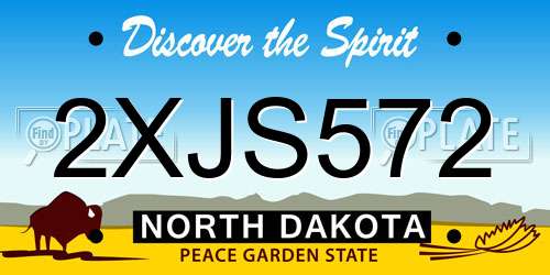 2XJS572 North Dakota License Plate