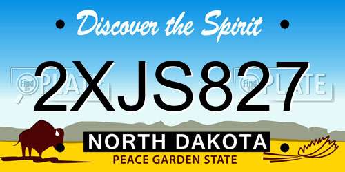 2XJS827 North Dakota License Plate
