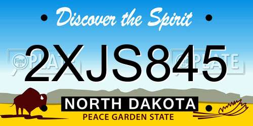 2XJS845 North Dakota License Plate