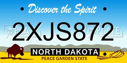 2XJS872 North Dakota License Plate
