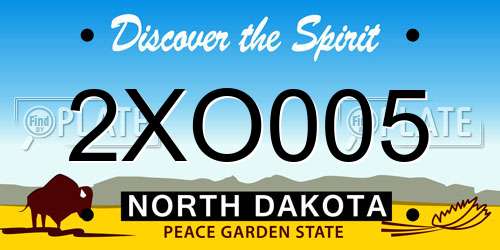 2XO005 North Dakota License Plate