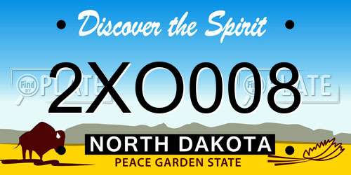 2XO008 North Dakota License Plate