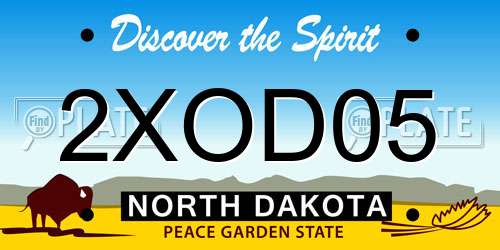 2XOD05 North Dakota License Plate