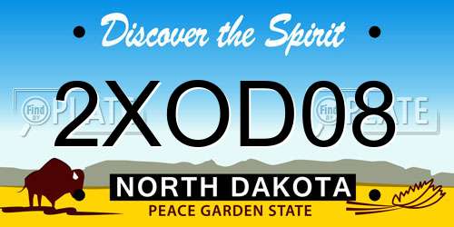 2XOD08 North Dakota License Plate