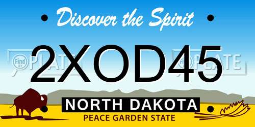 2XOD45 North Dakota License Plate