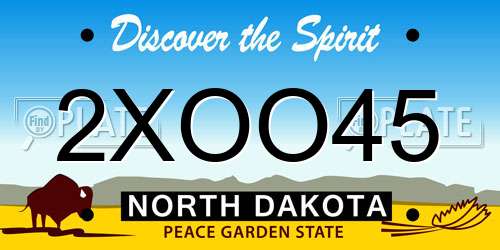 2XOO45 North Dakota License Plate