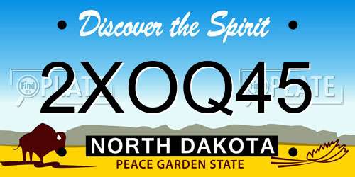 2XOQ45 North Dakota License Plate