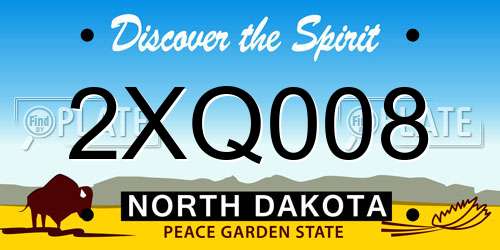 2XQ008 North Dakota License Plate