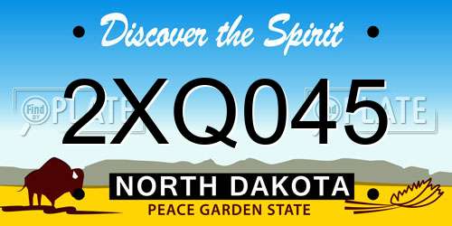 2XQ045 North Dakota License Plate