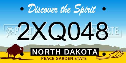 2XQ048 North Dakota License Plate