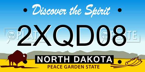 2XQD08 North Dakota License Plate