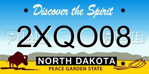 2XQO08 North Dakota License Plate