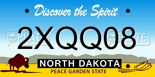2XQQ08 North Dakota License Plate