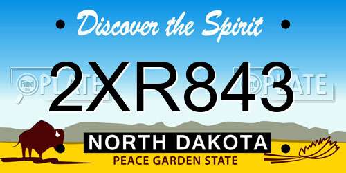 2XR843 North Dakota License Plate