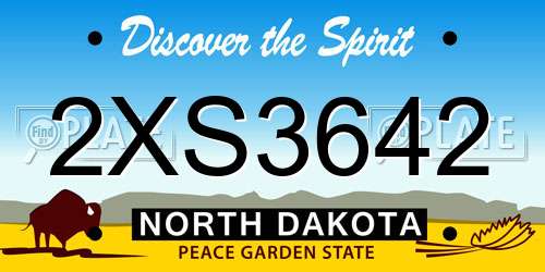 2XS3642 North Dakota License Plate