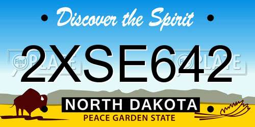 2XSE642 North Dakota License Plate