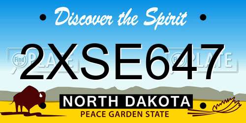 2XSE647 North Dakota License Plate