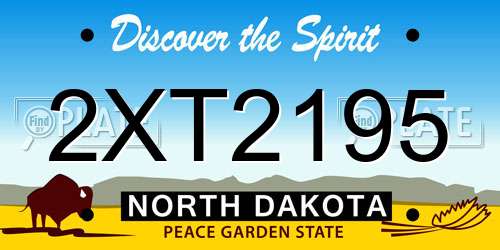 2XT2195 North Dakota License Plate