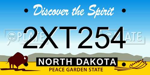 2XT254 North Dakota License Plate