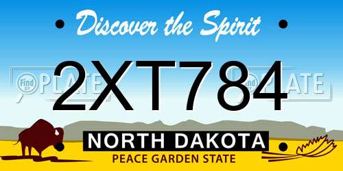 2XT784 North Dakota License Plate